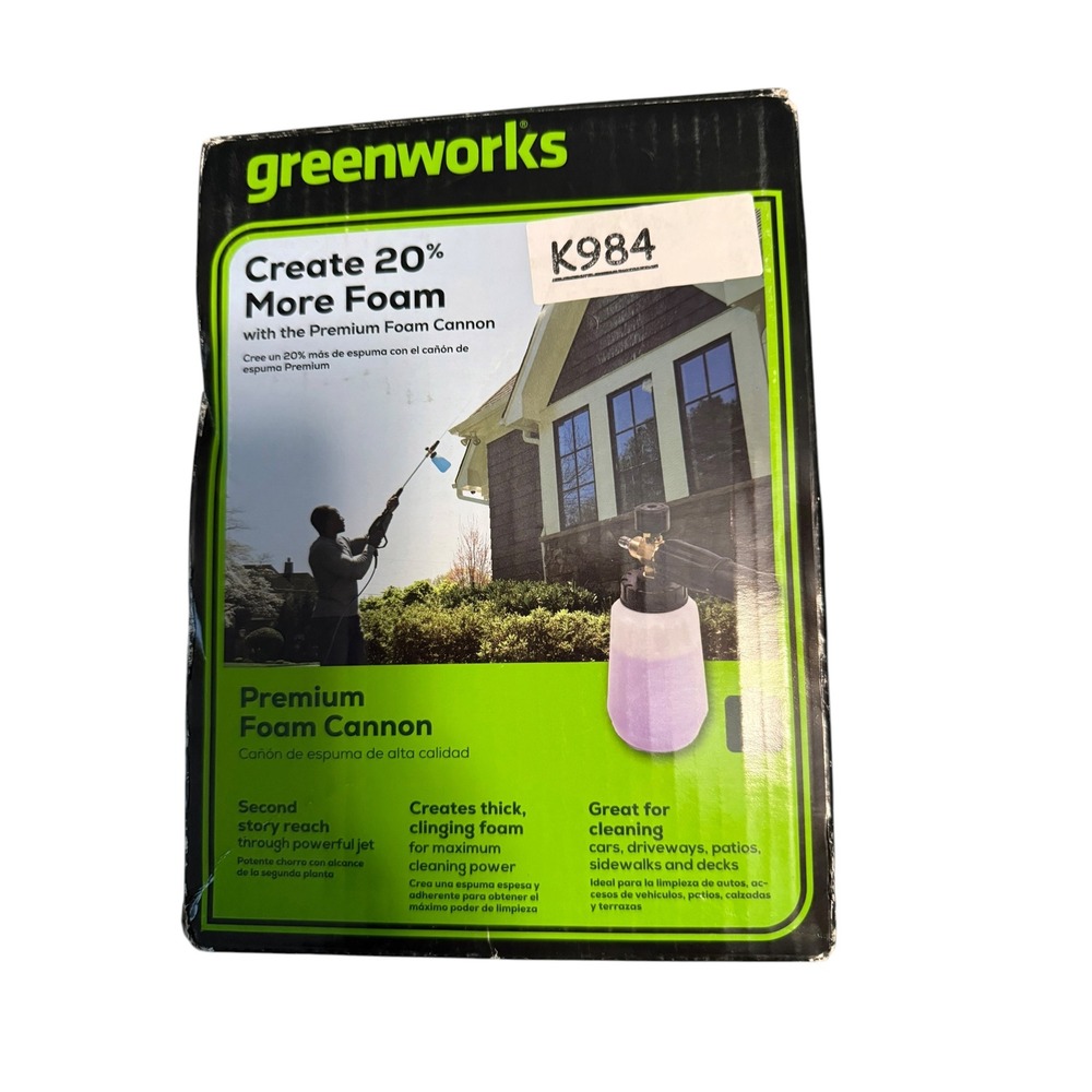 Greenworks Premium Foam Cannon 1/4-Inch Quick Connect 3300 PSI Pressure Washer
